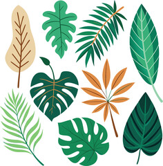 A seamless vector pattern features a green set of floral leaves, perfect for nature-inspired wallpaper and design