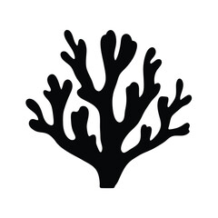 Obraz premium Black silhouette of coral reef, marine ecosystem illustration