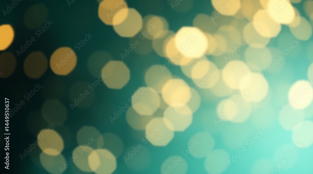 Poster ethereal illumination: an artistic representation of bokeh effect, featuring blurred, circular light