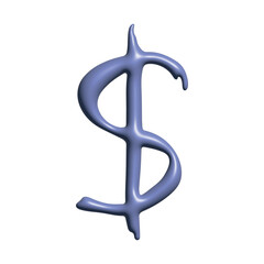 3d dollar currency symbol. Single element for design