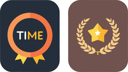 Vector illustration of an abstract design with a shiny gold circle and red element, a national symbol or web button with a reflection