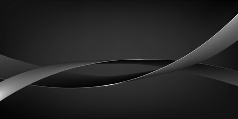 Abstract background dark and black overlapping ribbons. Basic RGB