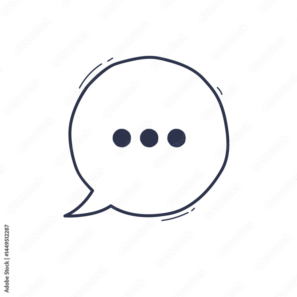 Poster minimalist speech bubble with dotted lines, symbolizing communication or conversation.