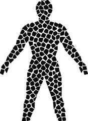 Vector illustration shows a black silhouette of a man and a woman, art icons of people