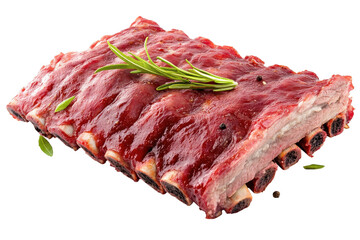 Succulent ribs glazed  seasoned on black background