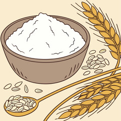 vector illustration of a wheat