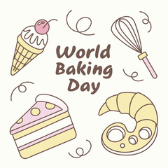World Baking Day vector on white background