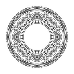 Ethereal Floral Bloom Mandala Coloring Book Page