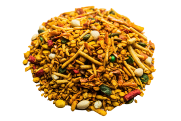 Tangy blend of textures and spices snack pile