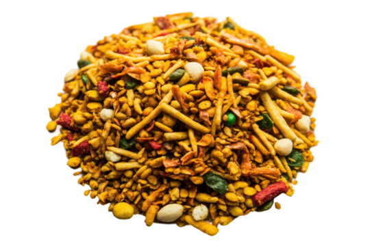 Tangy blend of textures and spices snack pile