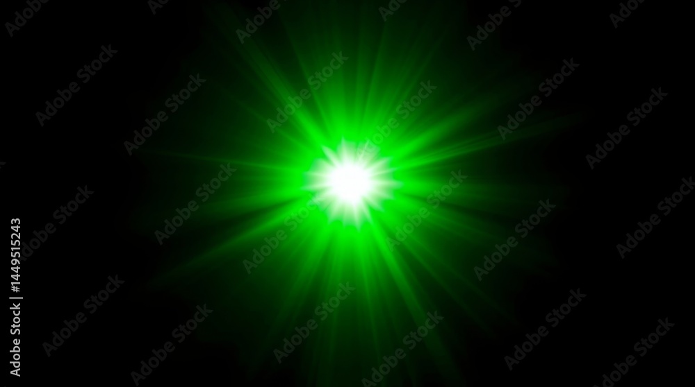 Poster luminous green burst: a radiant display of vibrant green light explodes against a dark backdrop, cre