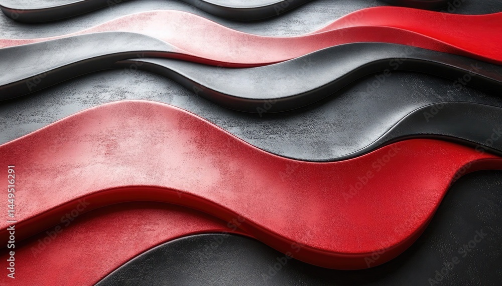 Aufkleber red, gray and black wavy layers with grainy textures in an abstract view. it is perfect for textures
