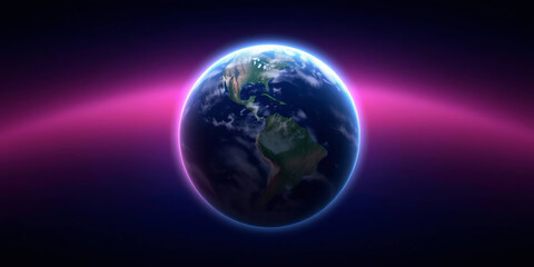 Fototapeta premium Digital illustration of Earth set against a backdrop of a star-filled universe