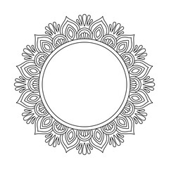 Vintage Lacework Mandala for Coloring Book Page