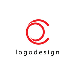 simple oc logo vector template