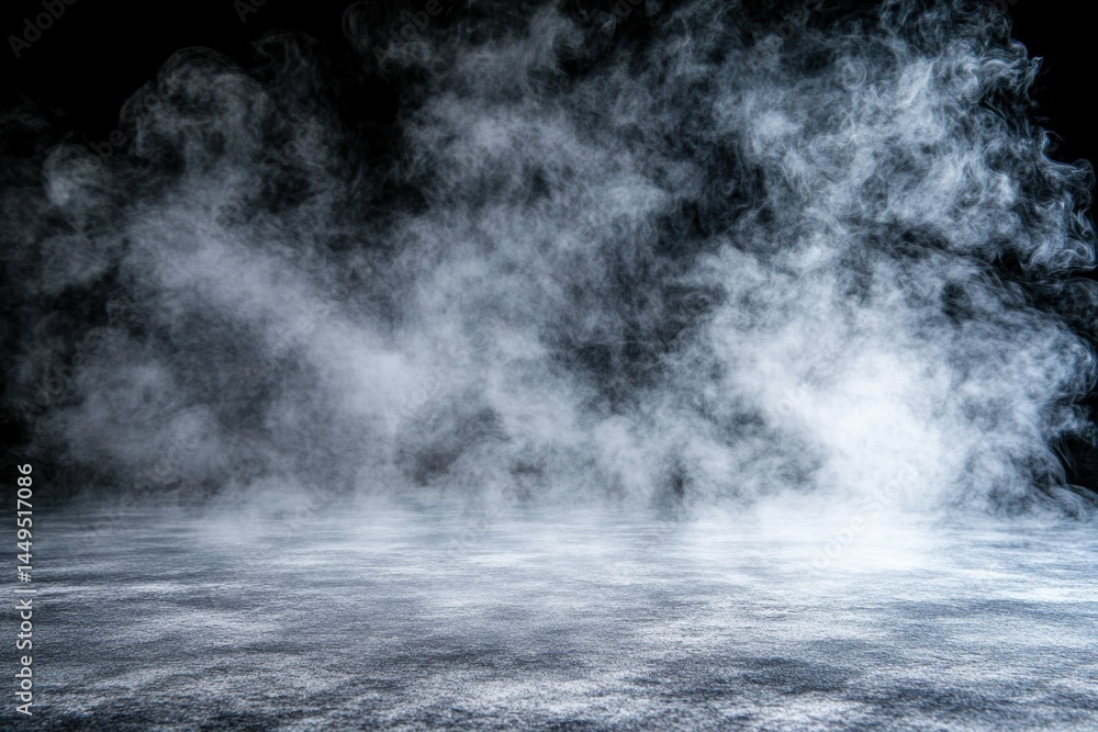 Poster ethereal vaporous atmosphere with concrete floor evoking mystery and dreamlike quality for visual pr