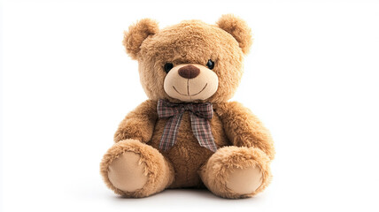 Fototapeta premium Teddy bear plush toy, isolated on white background