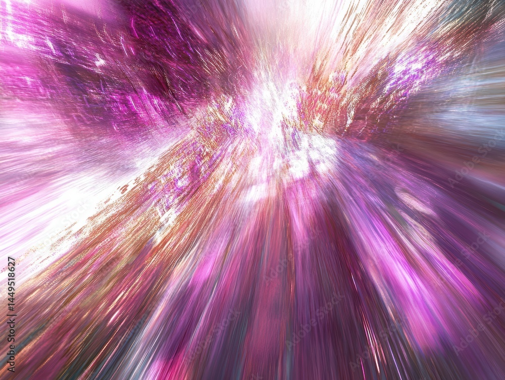 Aufkleber Abstract Light Burst in Pink and Gold Hues Creates a Dynamic and Energetic Visual Experience