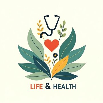an image of a logo with a stethoscope and leaves, there is a logo with a stethoscope and leaves
