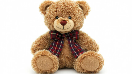 Obraz premium Teddy bear plush toy, isolated on white background