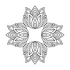 Celestial Garden Mandala for Coloring Book Page