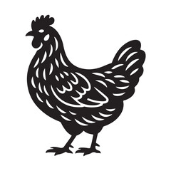 Cock and chicken silhouette vector illustration eps 10