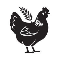 Cock and chicken silhouette vector illustration eps 10