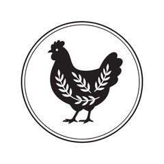 Cock and chicken silhouette vector illustration eps 10