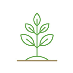 green plant line art vector in a pot