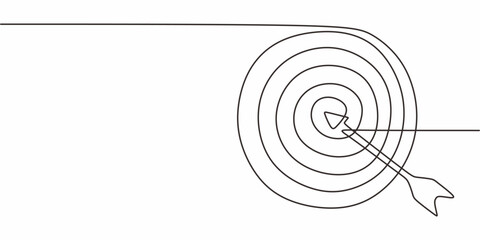 Minimalist One Line Style Arrow Target. Stuck Focus Success Symbol Vector.