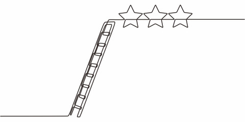 Minimalist Vector Ladder Stars. Aspiration Goal Achievement Concept Art.