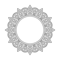 Traditional Linework Mandala for Coloring Book Page