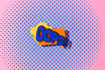 Oops! Text Pop Art with Retro Style and Bright Colors