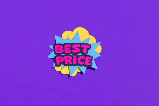 'Best Price' text on a purple background