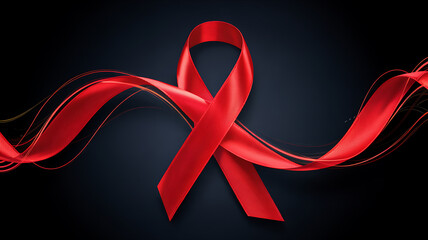 Red ribbon awareness symbol hope support fight aids world aids day