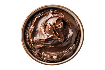 chocolate spread in bowl isolated on transparent background