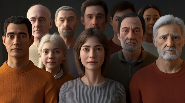 Figures representing family constellations and generational dynamics. AI generated