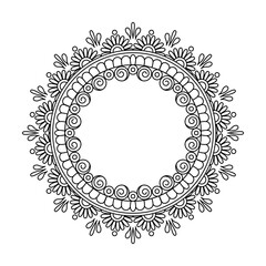 Cosmic Energy Swirl Mandala for Coloring Book Page