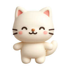 Adorable 3D Kawaii Cat Character for Creative Projects and Designs