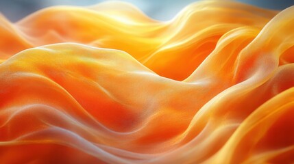 Fototapeta premium Abstract waves of vibrant amber fabric floating gently in a seamless flow