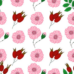 Pattern for textile or kitchen in hand draw style. Seamless pattern