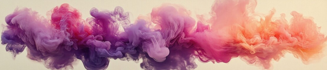 Colorful smoke plume, abstract art, studio background, design element