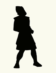 Vector drawing. The king looks at the youths in the oven