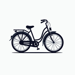 Fototapeta premium vintage bicycle icon with black frame and white wheels