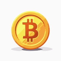 Fototapeta premium golden bitcoin coin with digital currency symbol
