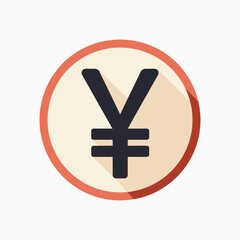Fototapeta premium japanese yen symbol icon with red background