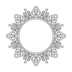 Ornamental Lotus Swirls Mandala for Coloring Book Page