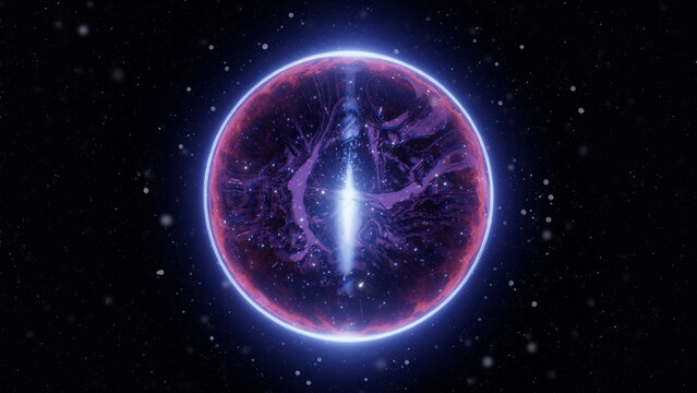 Abstract energy sphere on space background