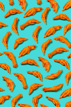 boneless chicken feet forming a pattern