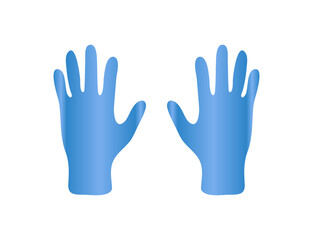 Blue medical gloves vector illustration isolated 